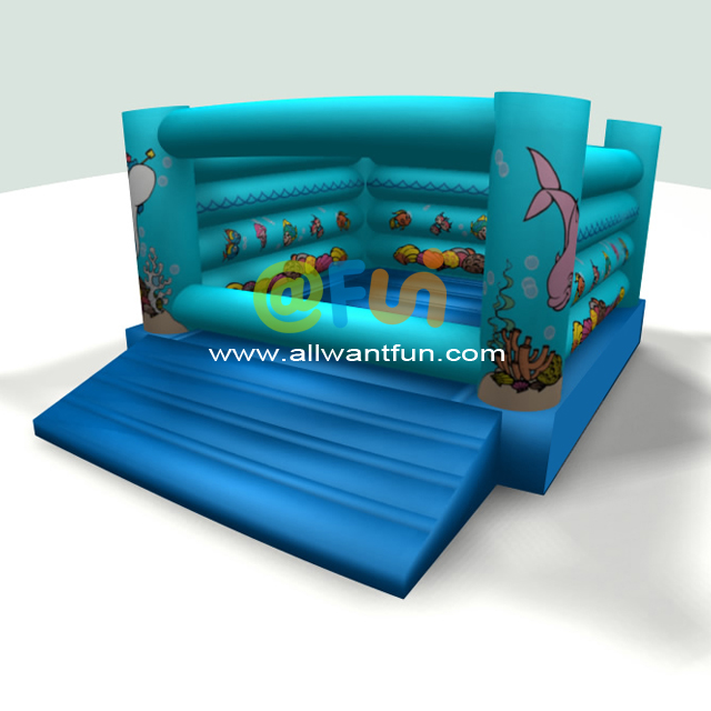 Casa de salto para niños con castillo inflable comercial en el océano a la venta