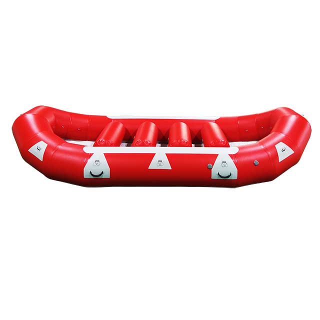 Gran bote rojo de rafting para 8 personas en aguas bravas